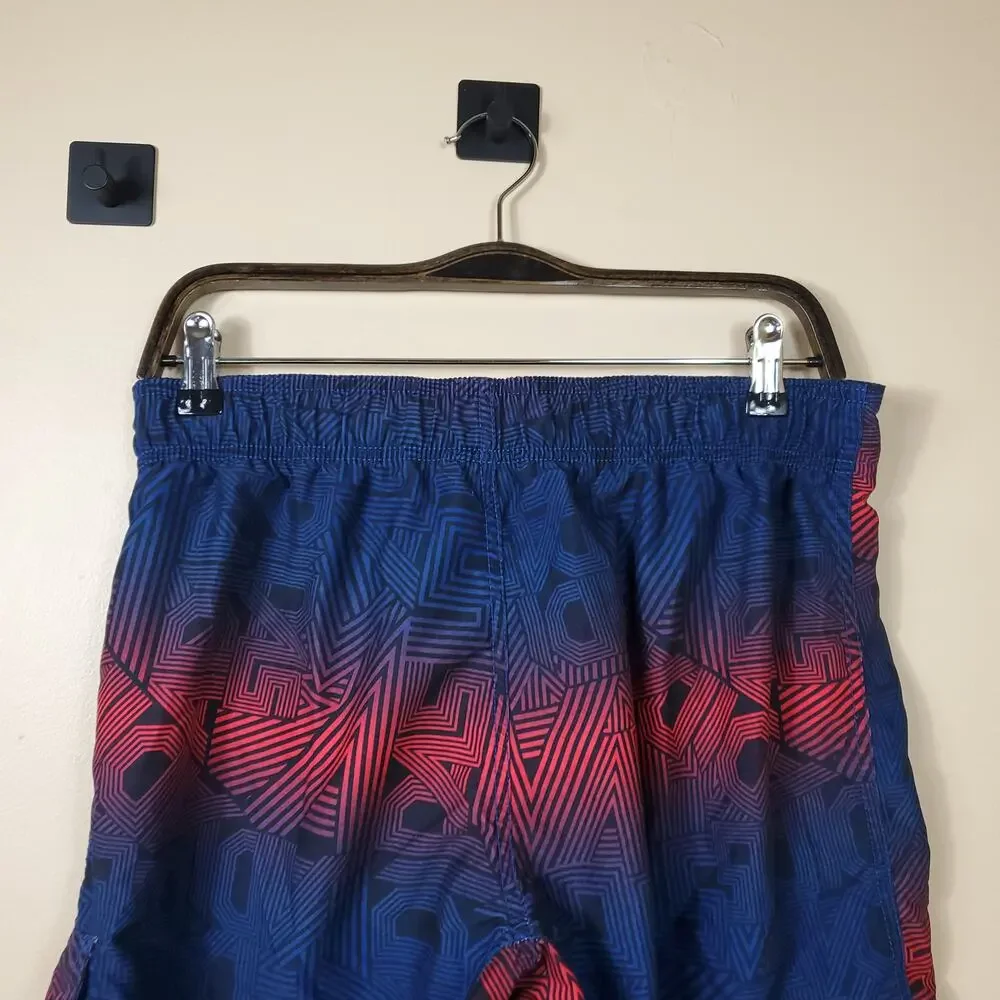 Adidas Swim Trunks Red Blue Adidas Spell Out Geometric Drawstring Cargo Men S - Picture 7 of 10